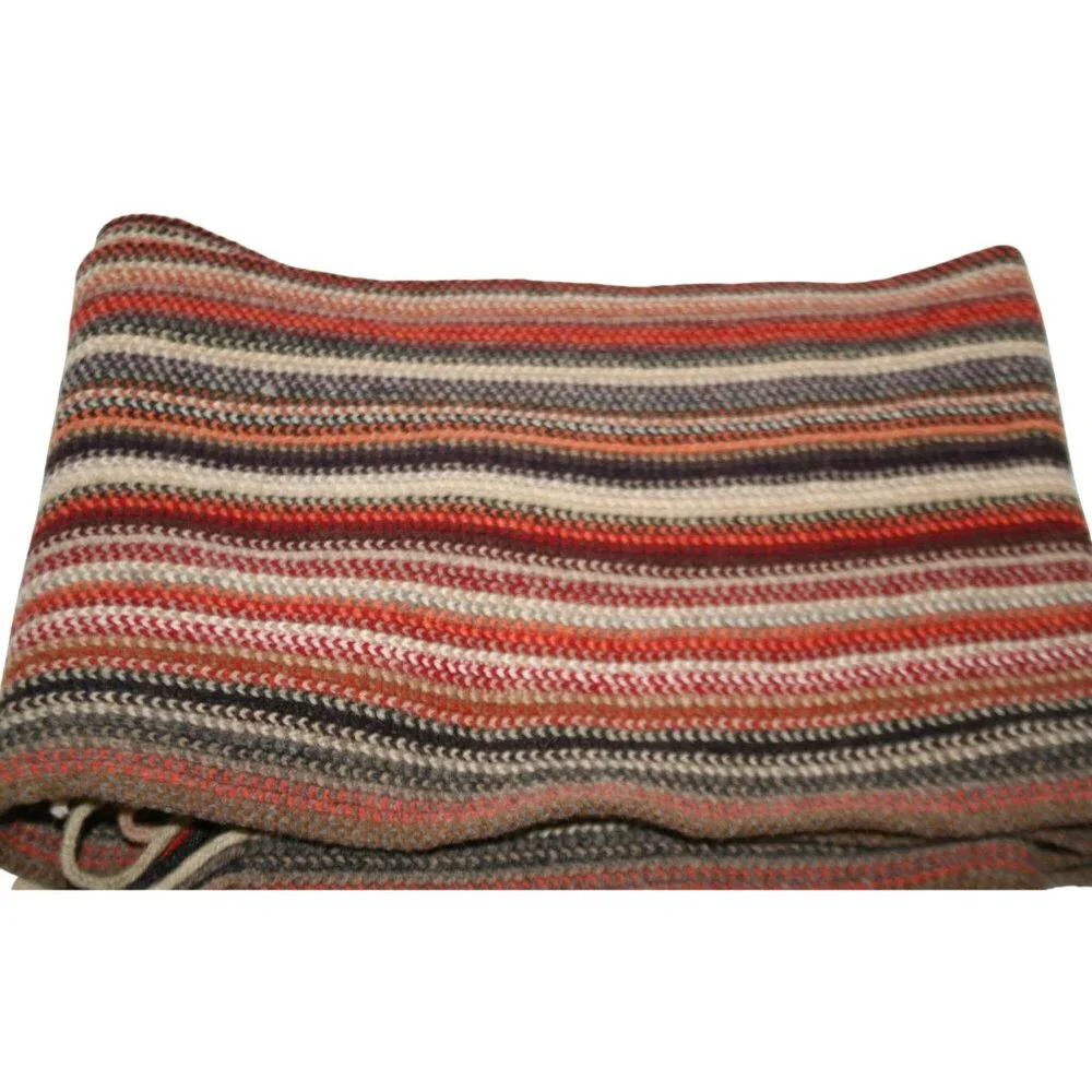 William Brunton Hand Knits Pure Lambswool Stripe Scarf Made in Scotland Heritage - Picture 4 of 5